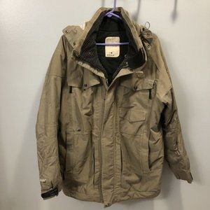 green and tan Eider ski jacket size XL